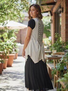 White Vest Mesh Netting Back Y2K OOAK Detail S/M V